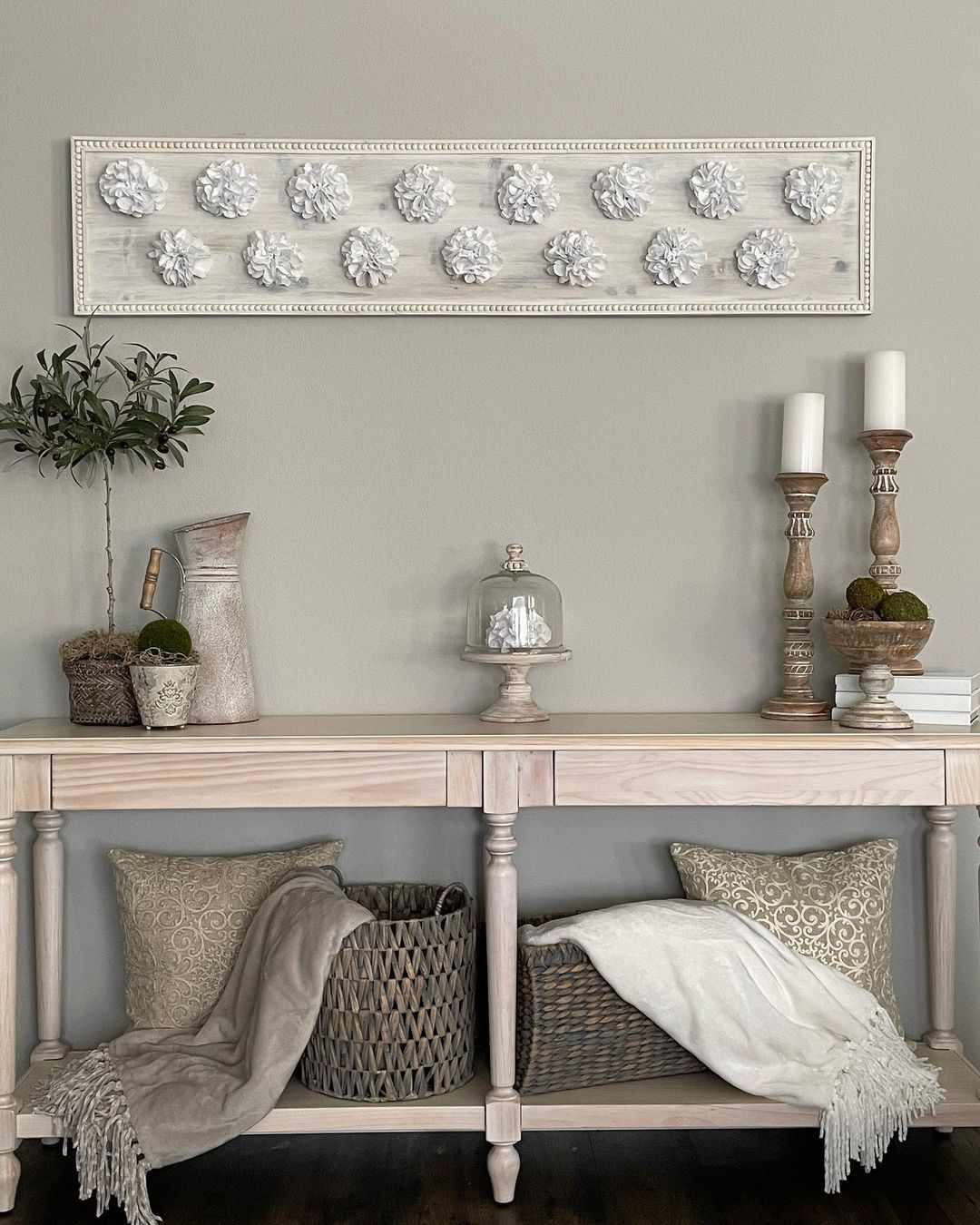 white paper lunch bag flower wall art