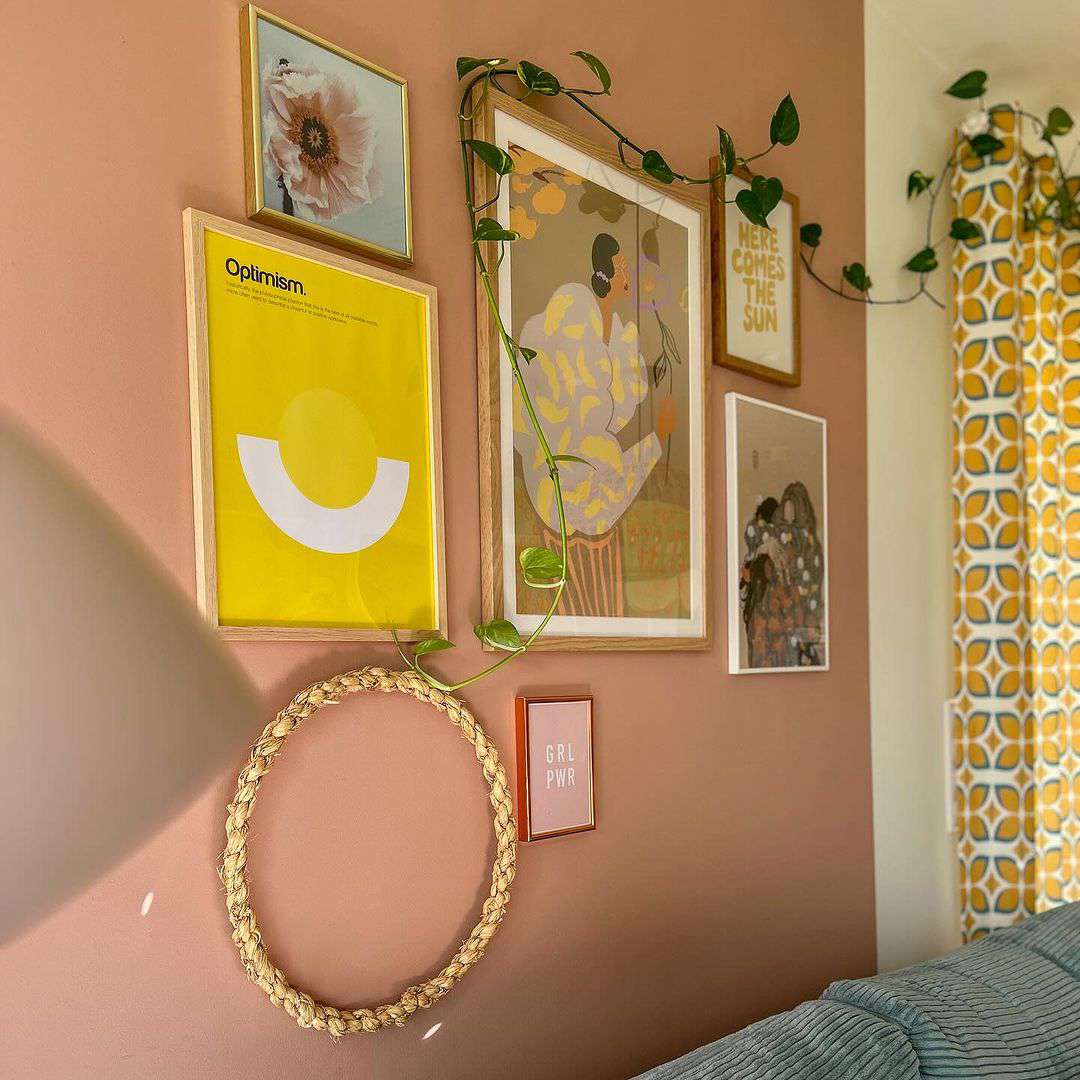 vine from plant as wall decor