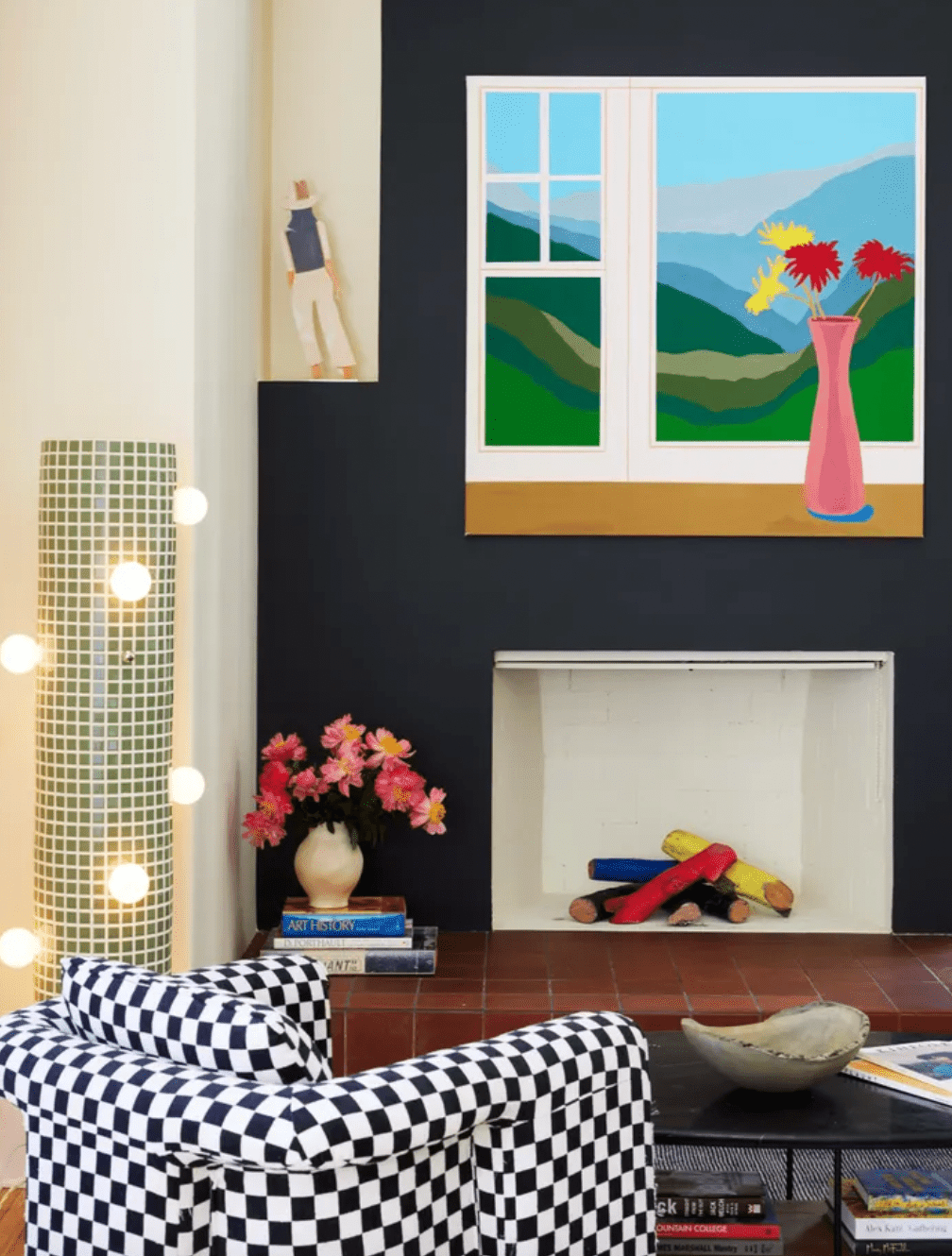 figurine displayed in wall nook