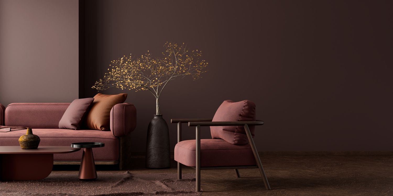 Boho -Stil dekorierter Livinig -Raum. Modernes authentisches Innenarchitektur des Wohnzimmers mit Holzmöglichkeiten. 3D -Illustration