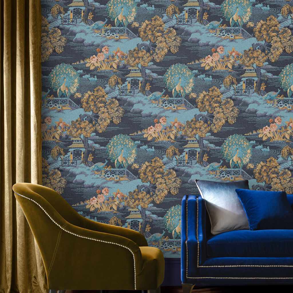 Graham & Brown Edo Toile Navy