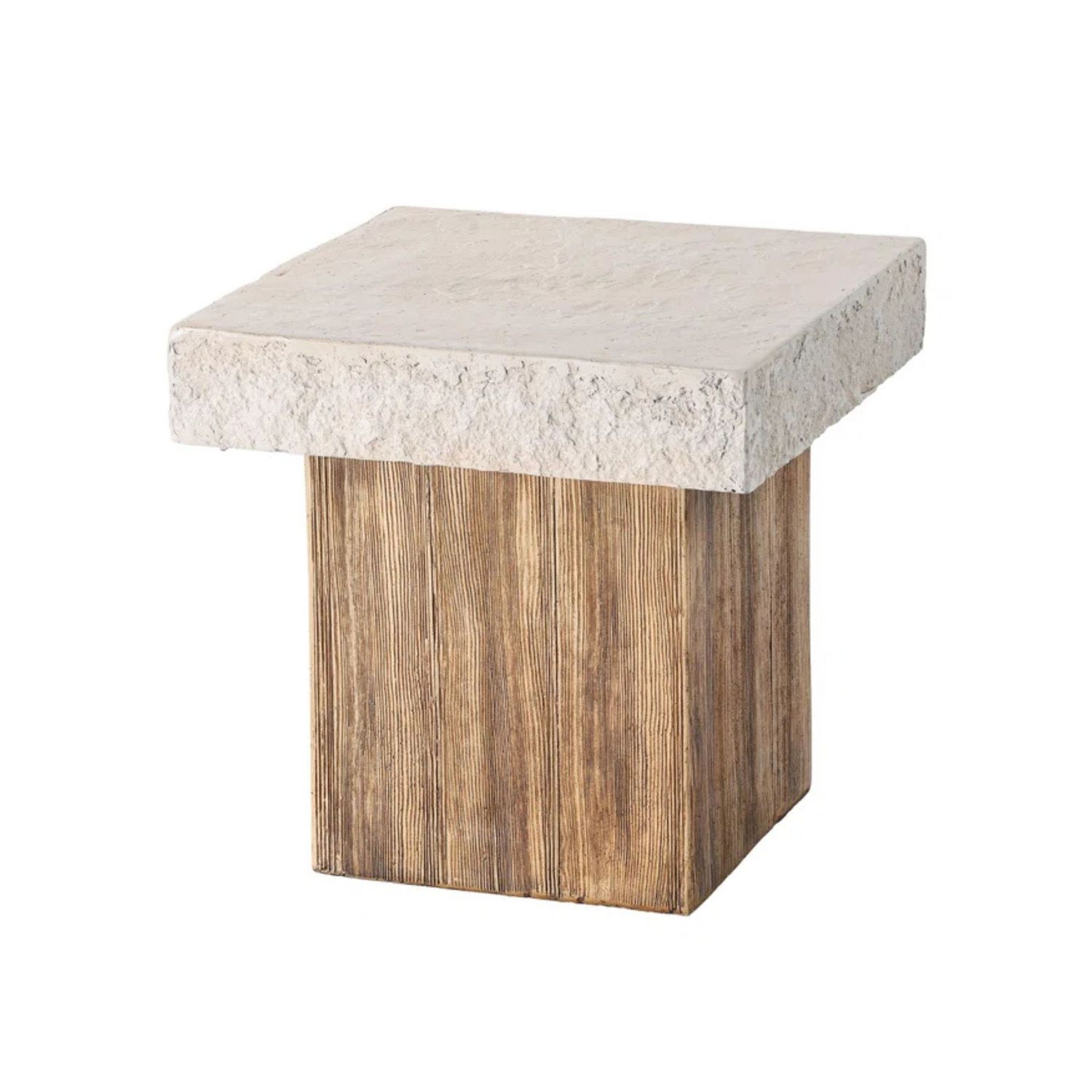 12 unserer beliebtesten Outdoor -Möbelstücke von Wayfair, alle unter 150 US -Dollar 14 Ein quadratischer Holz- und Betonplatten im Freien mit einem natürlichen Gesamtabgang im Außenbereich