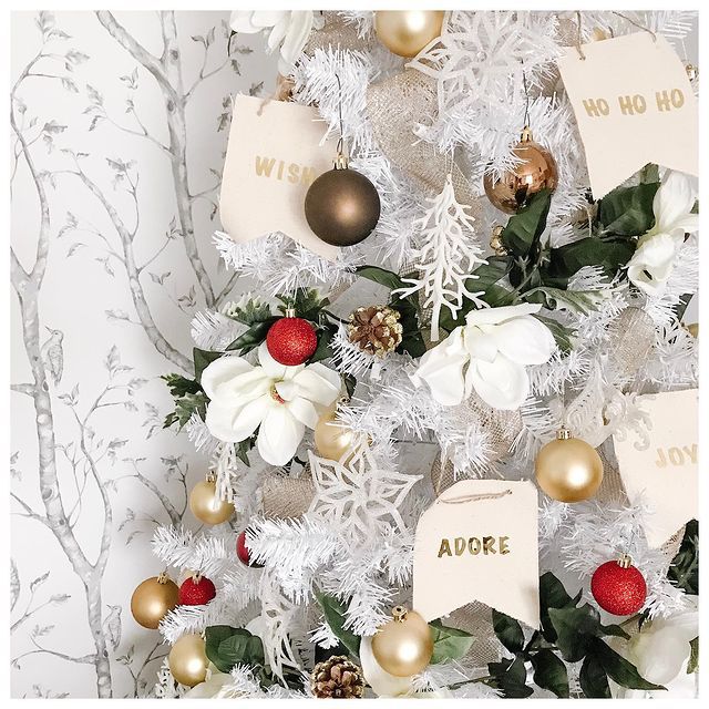 artificial white christmas tree ideas
