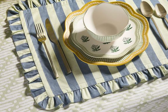 West Elm Rhode Wide Stripe Baumwoll -Taschen -Taschens