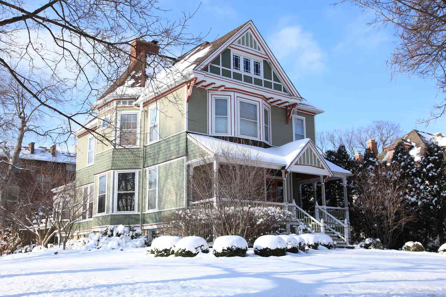 sage green exterior paint color for Victorian house