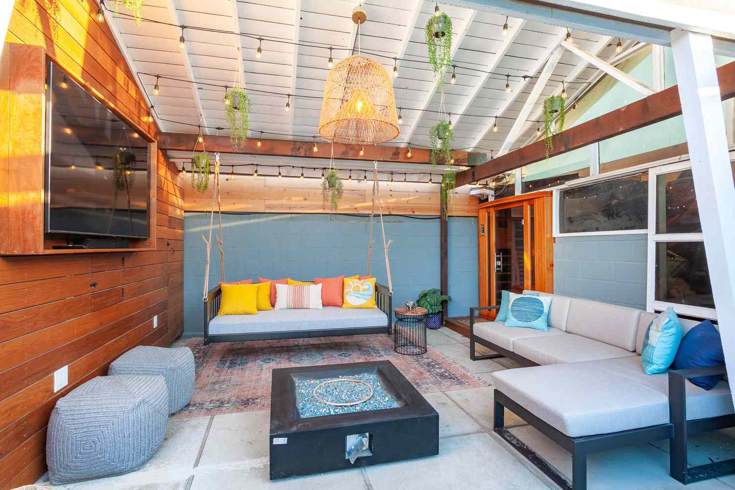 whimsical seating area in an outdoor space