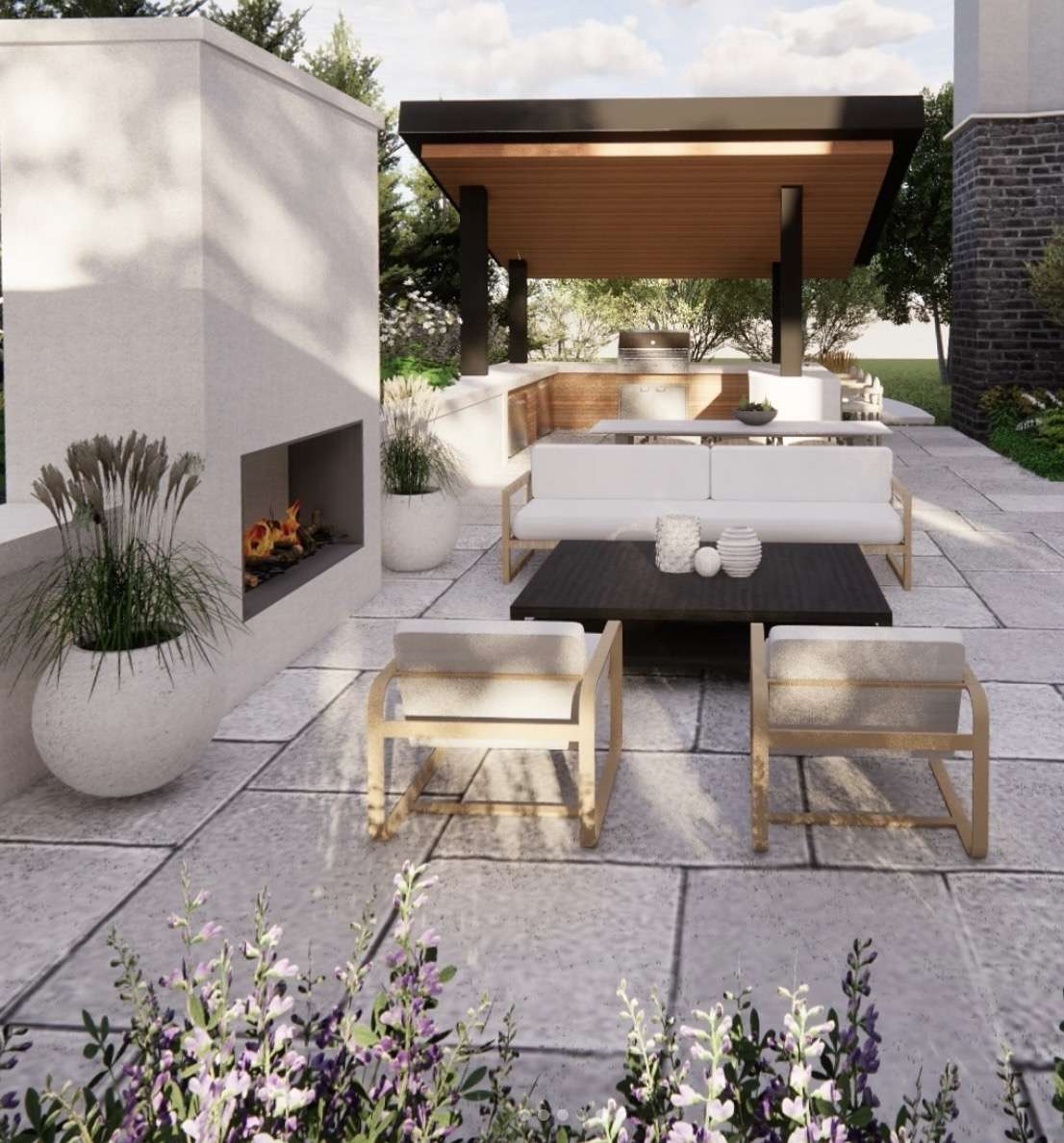 5 Tips for Designing an Outdoor Kitchen You’ll Actually Use, Straight From Designers 4 outdoor space with wooden accents