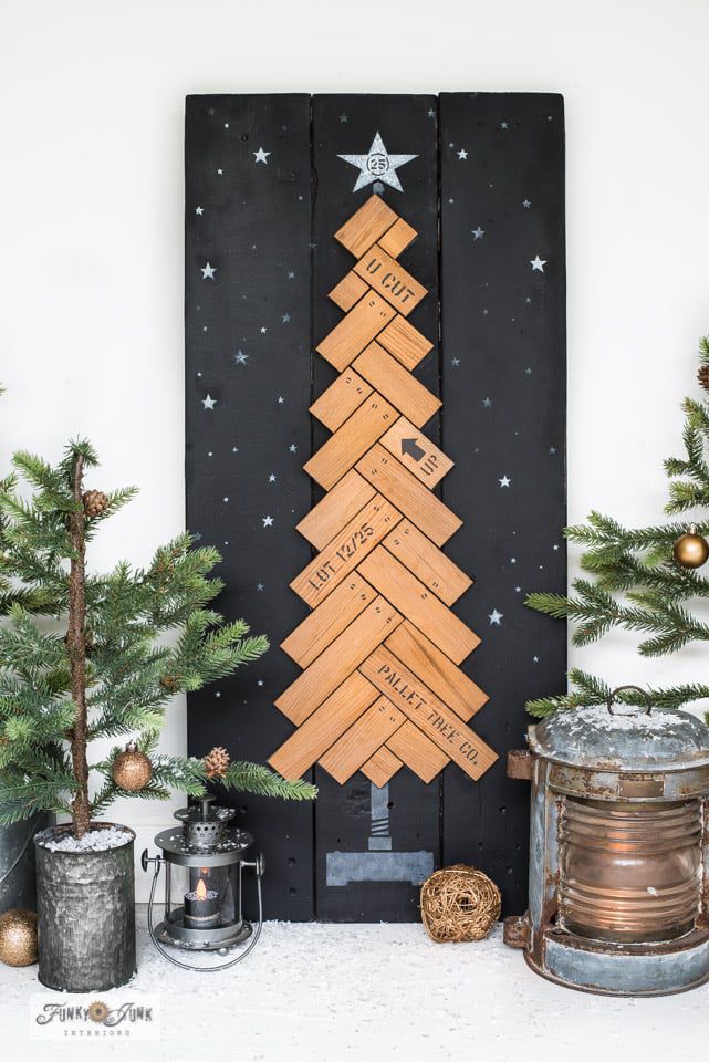 diy herringbone scrap wood christmas tree alternative