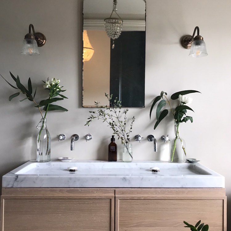 small vases on sink