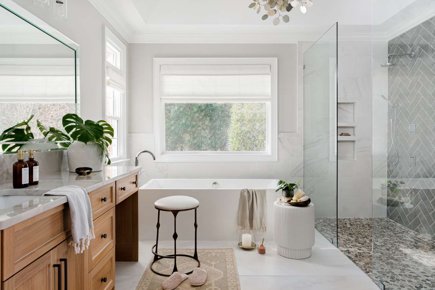 candle on floor in bathroom