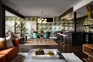 6 Möglichkeiten, wie Designer ihr Geld bei ihrer nächsten Umgestaltung des Heims sparen (und Sie sollten auch) 6 Ein Keller mit einer gemusterten Tapetenakzentwand