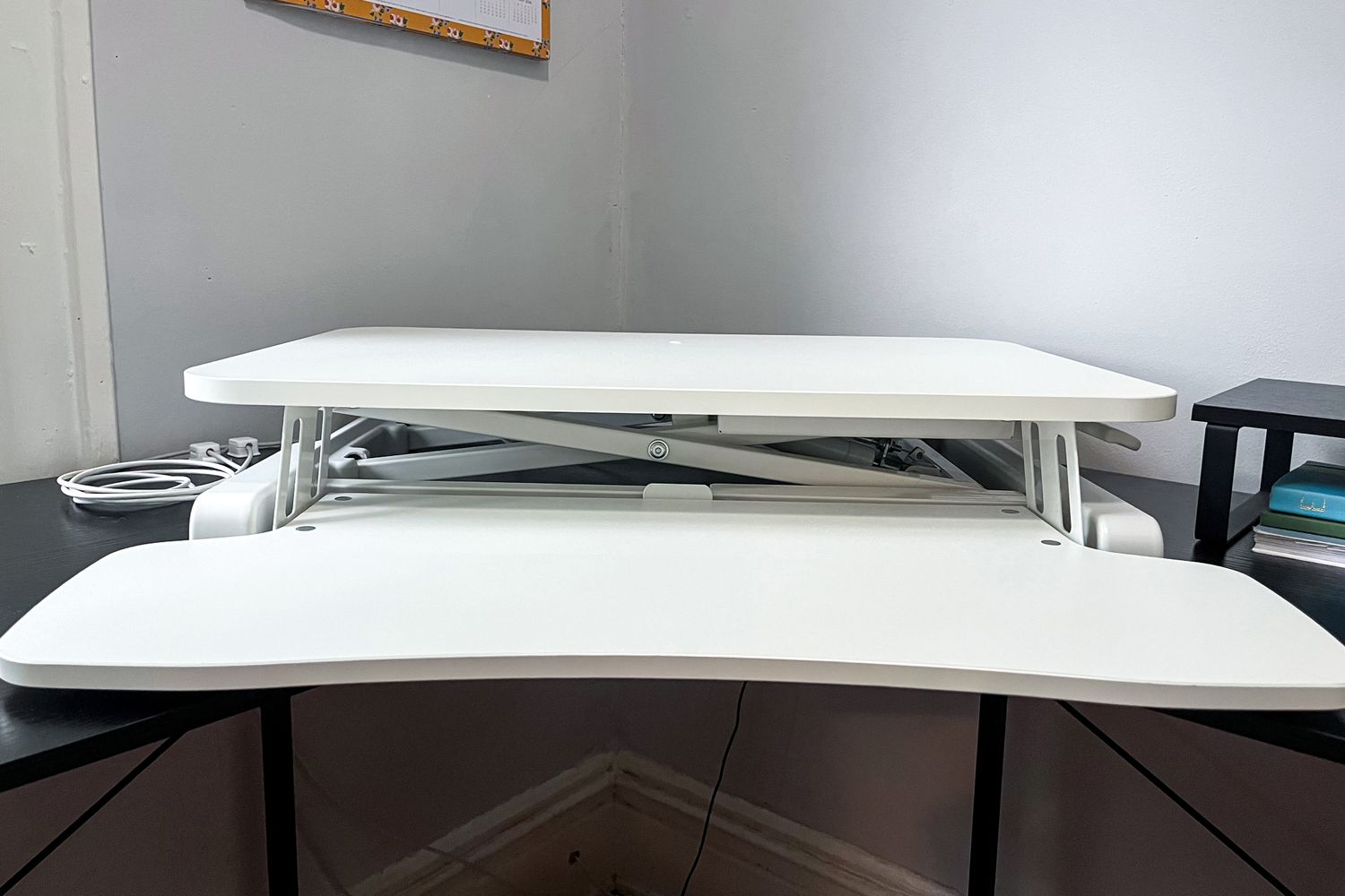 This Standing Desk Converter Is the Best Investment I Made for My WFH Setup—and It Boosts My Productivity 10 Close up of the Vivo 26-Inch Desk Converter, K Series on a desk