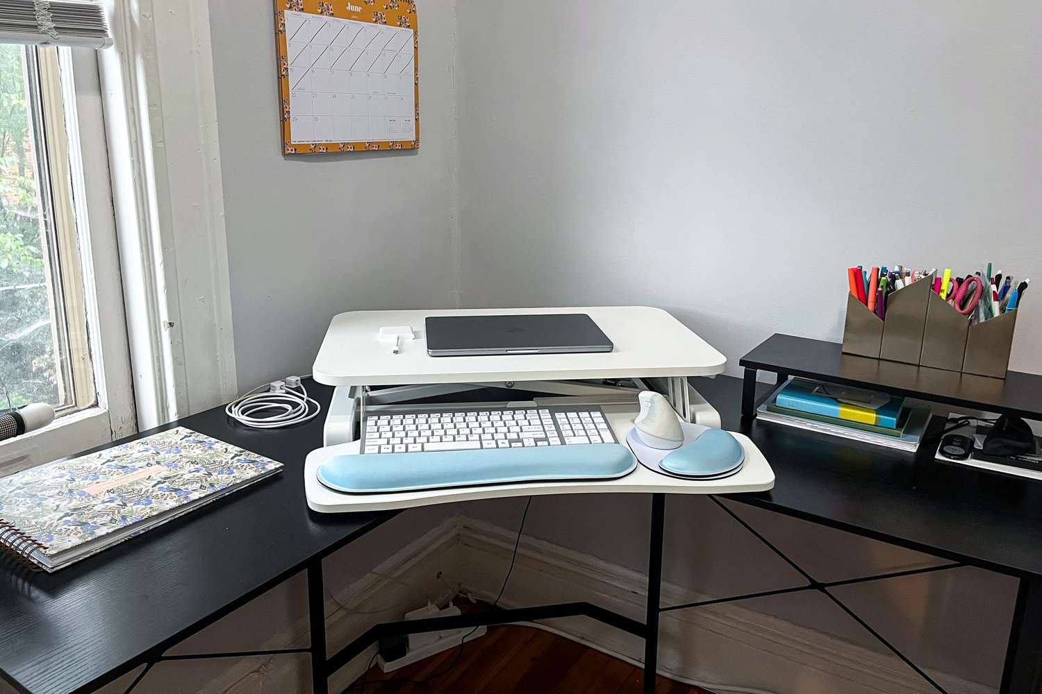 This Standing Desk Converter Is the Best Investment I Made for My WFH Setup—and It Boosts My Productivity 12 The Vivo 26-Inch Desk Converter, K Series on top of a desk