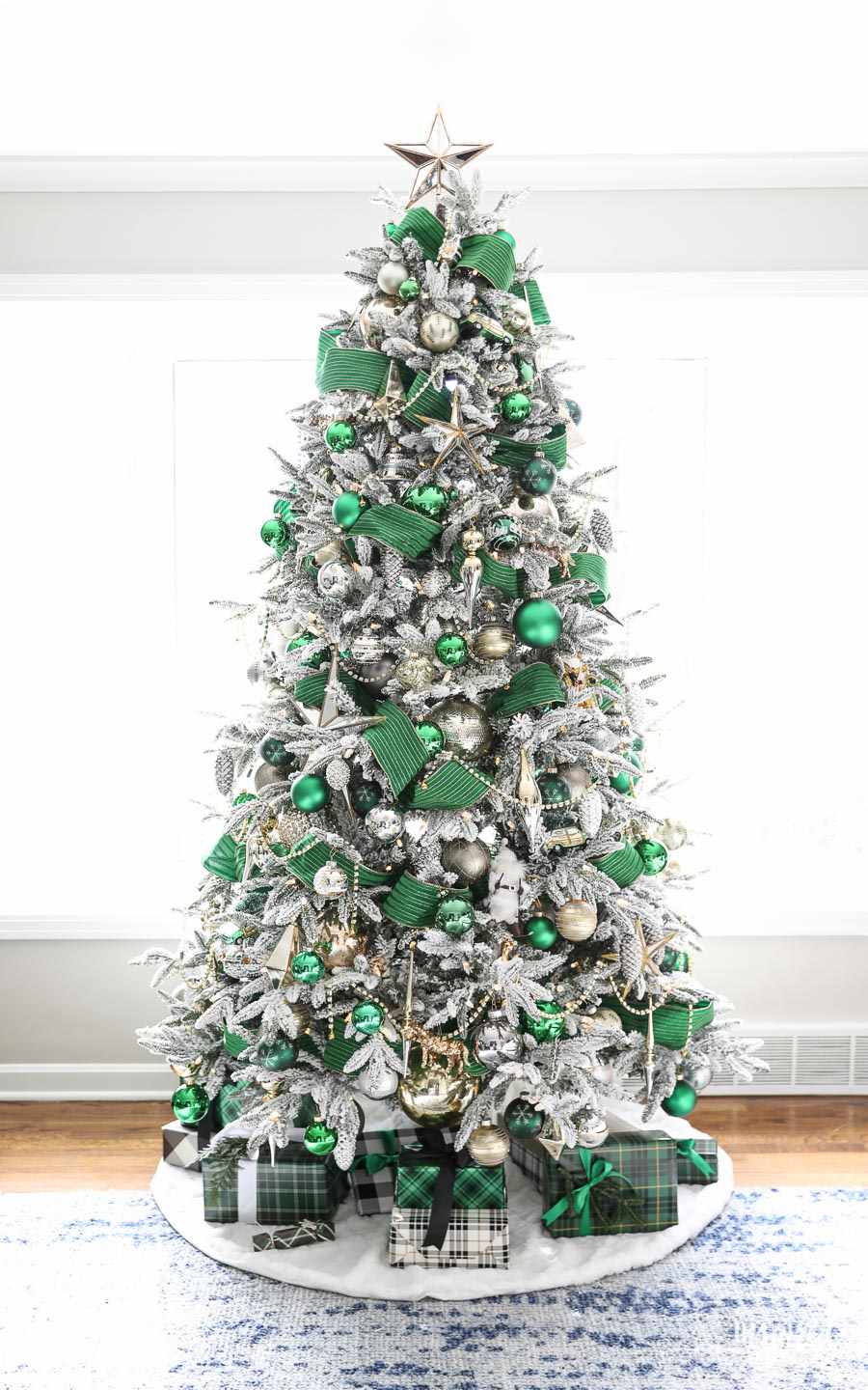 striped green velvet christmas tree ribbon