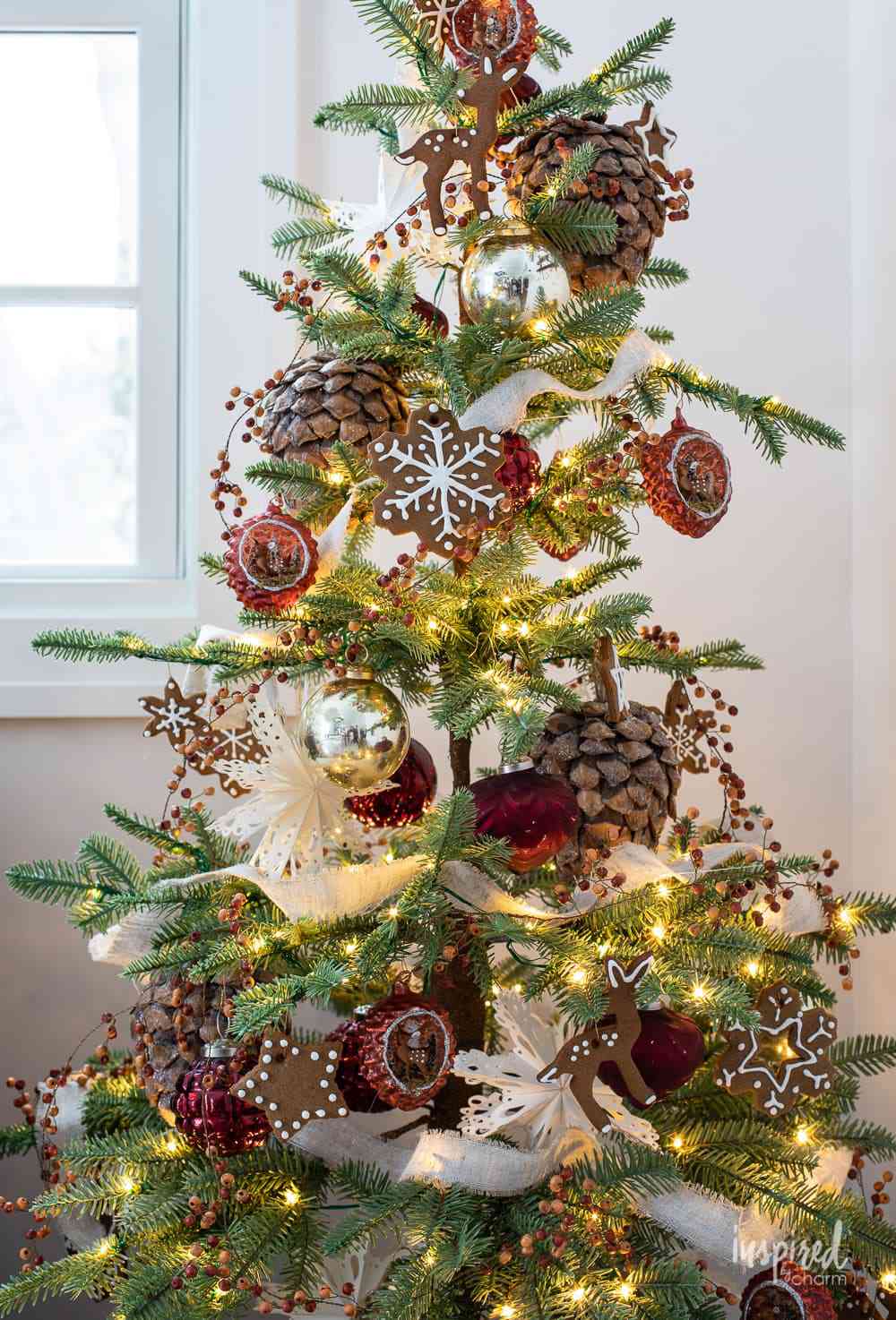 natural linen christmas tree ribbon