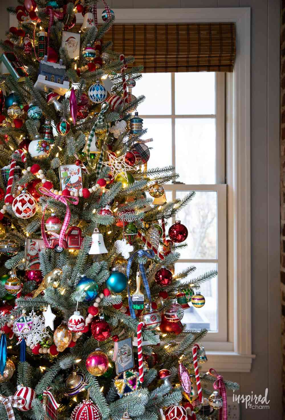 plaid christmas tree ribbon