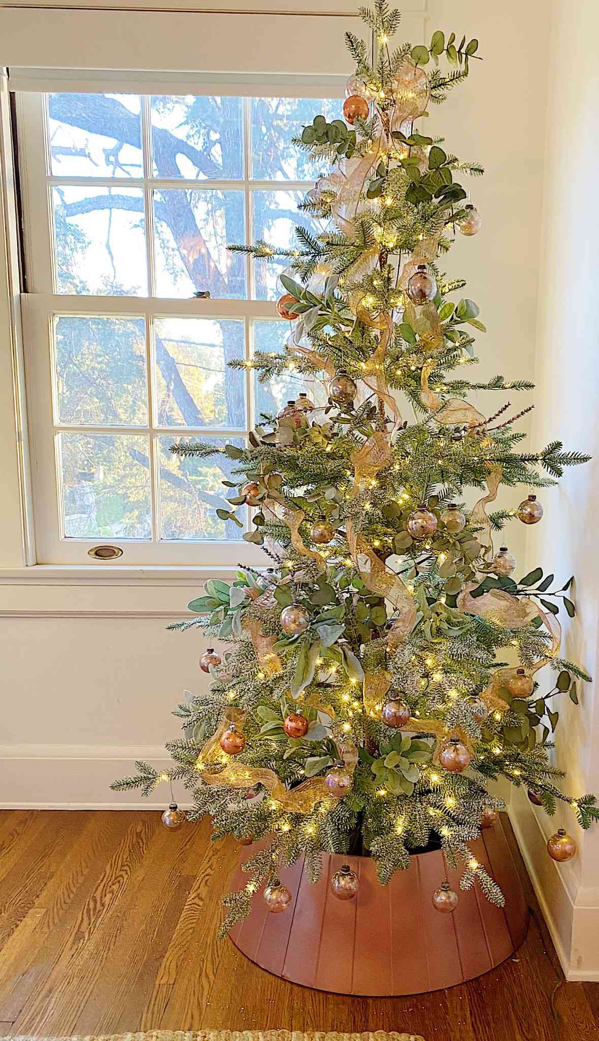 rose gold christmas tree ribbon