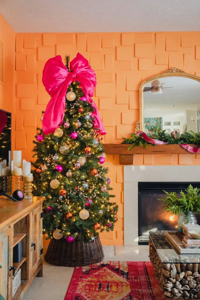 DIY christmas tree ribbon topper