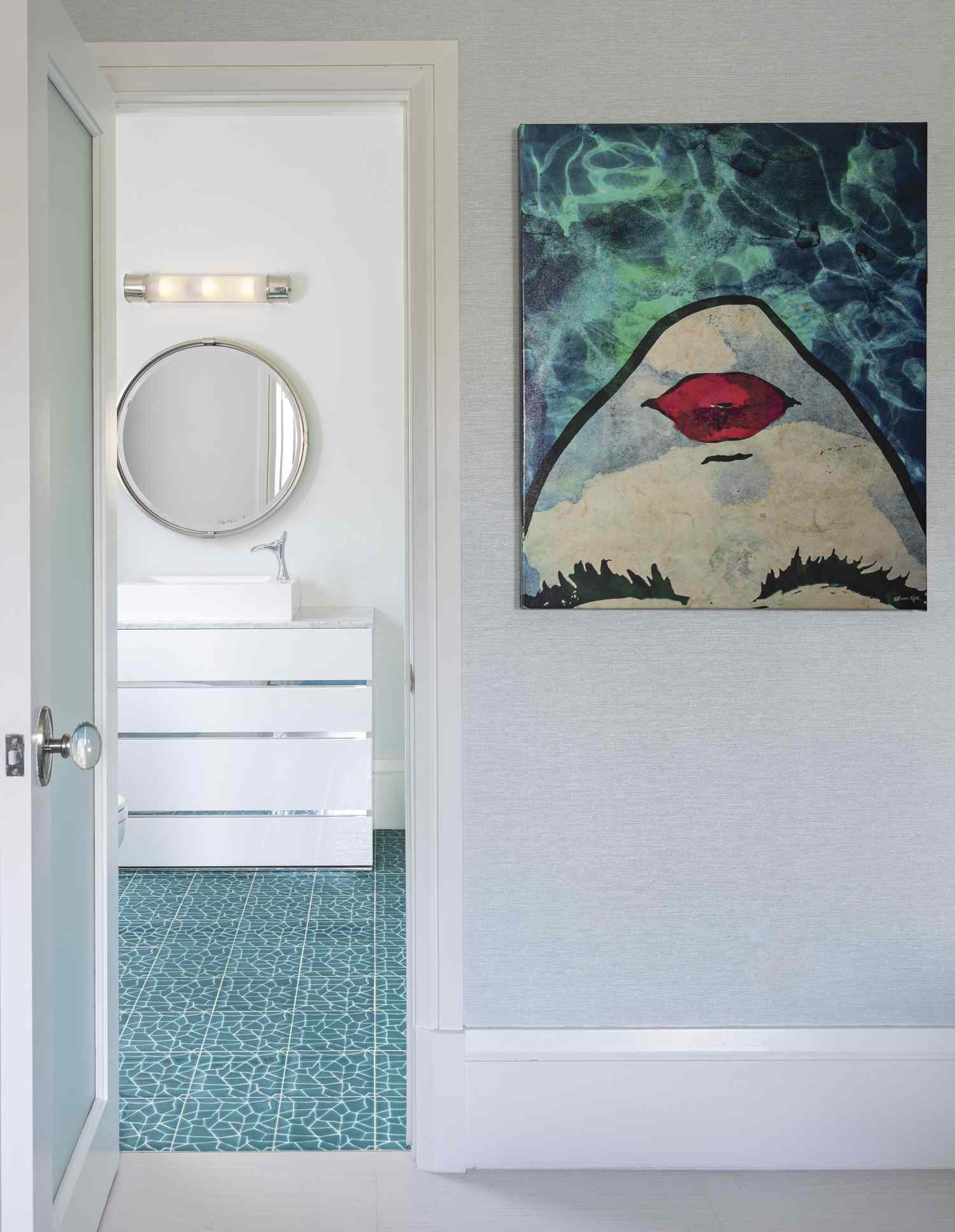 Blaues Badezimmer