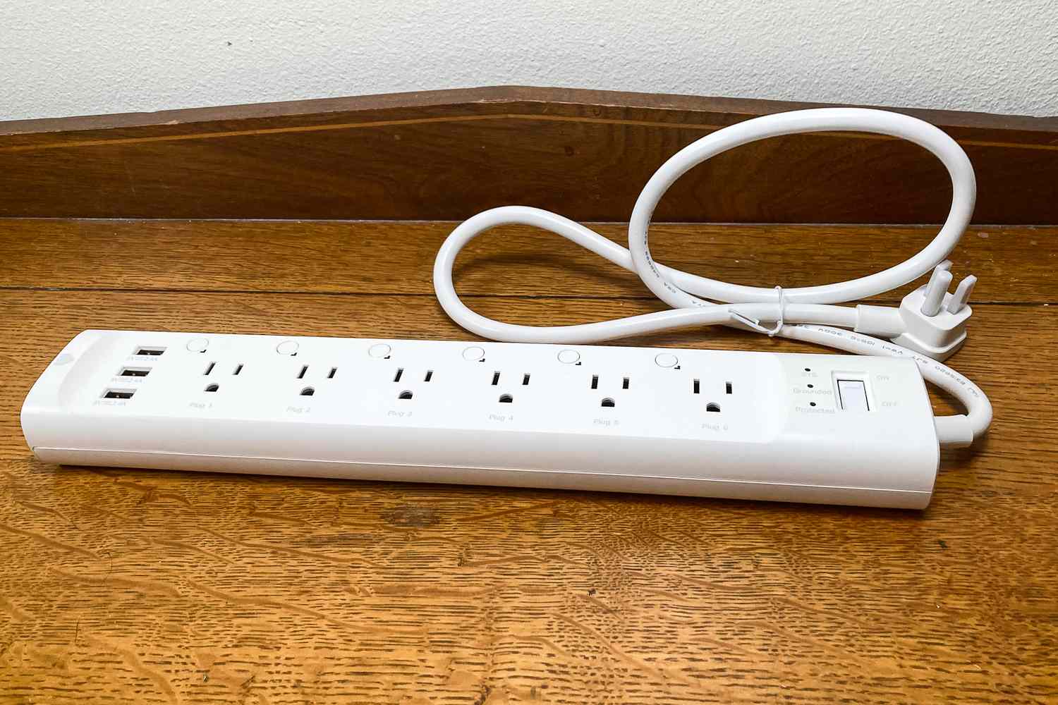 A Kasa Smart Power Strip with several outlets and USB ports