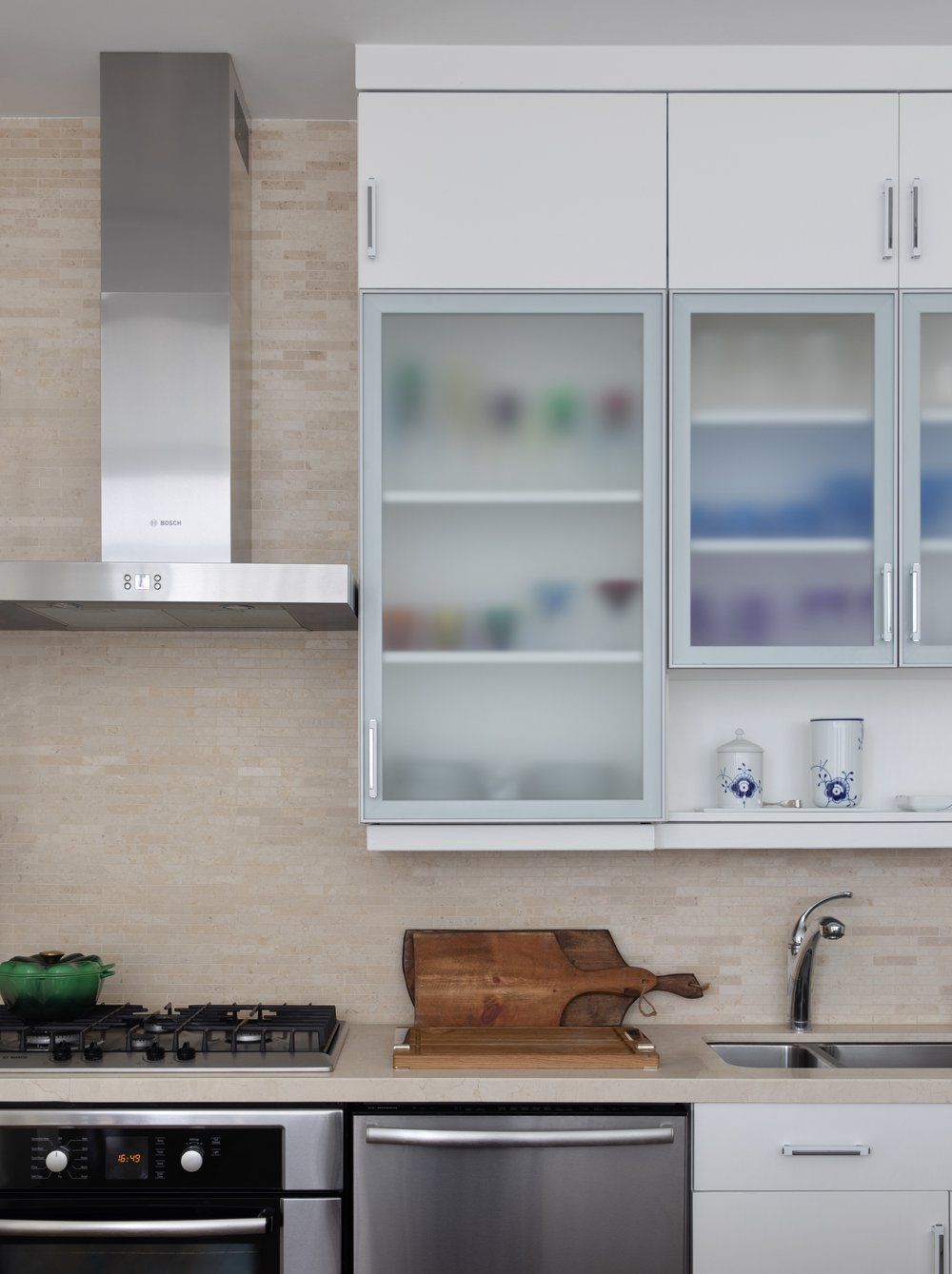 Frostedglas Küchenschrank Styling Ideen