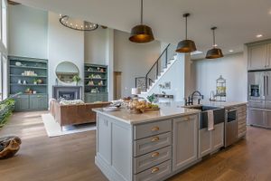 Direktes helles natürliches Sonnenlicht, das auf eine Wohnzimmer -Couch und Pflanze wirft