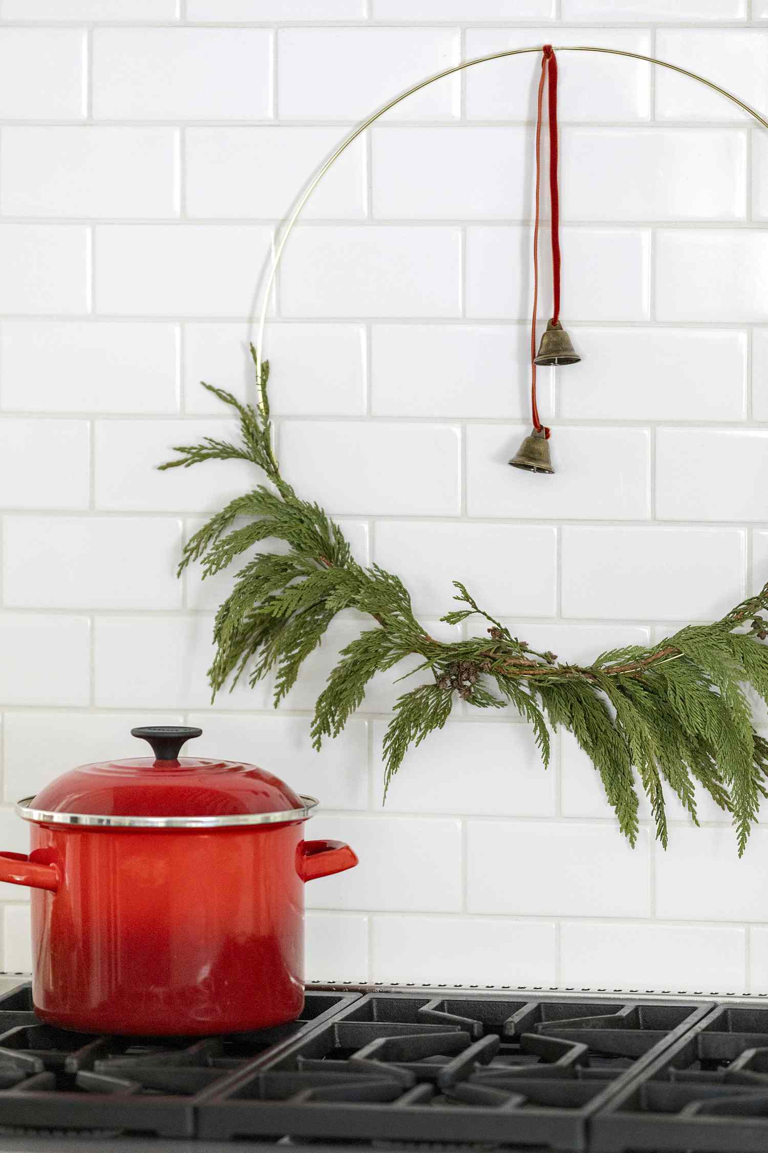 kitchen backsplash christmas wreath