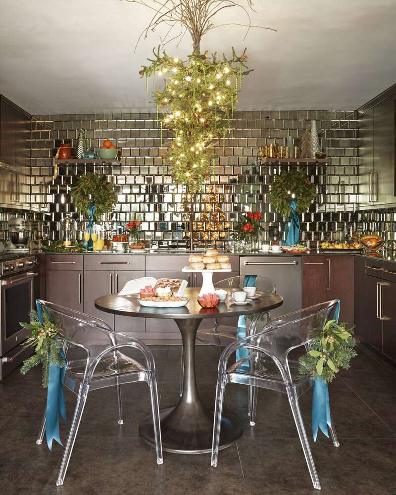 upside down christmas tree kitchen decoration