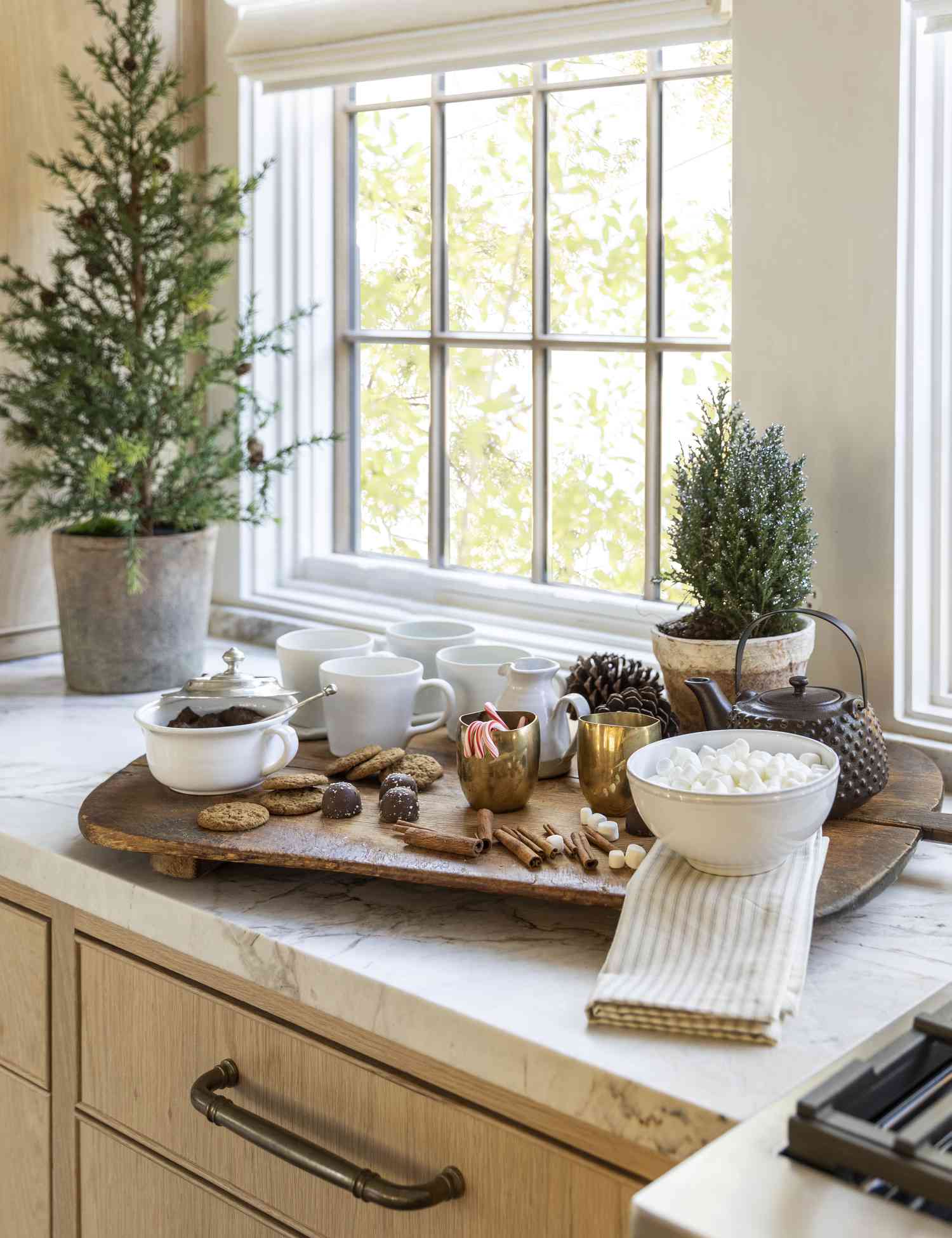 natural christmas kitchen decor ideas