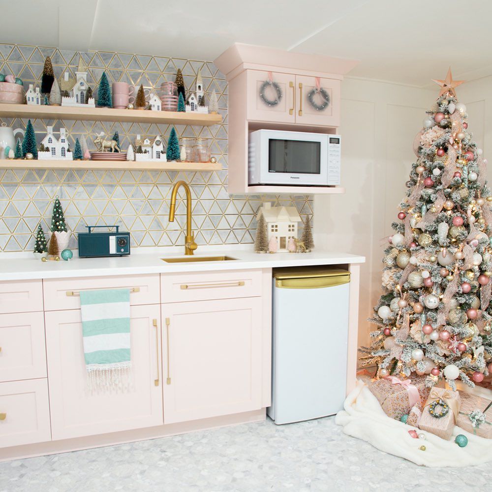 Pink Christmas Kitchen