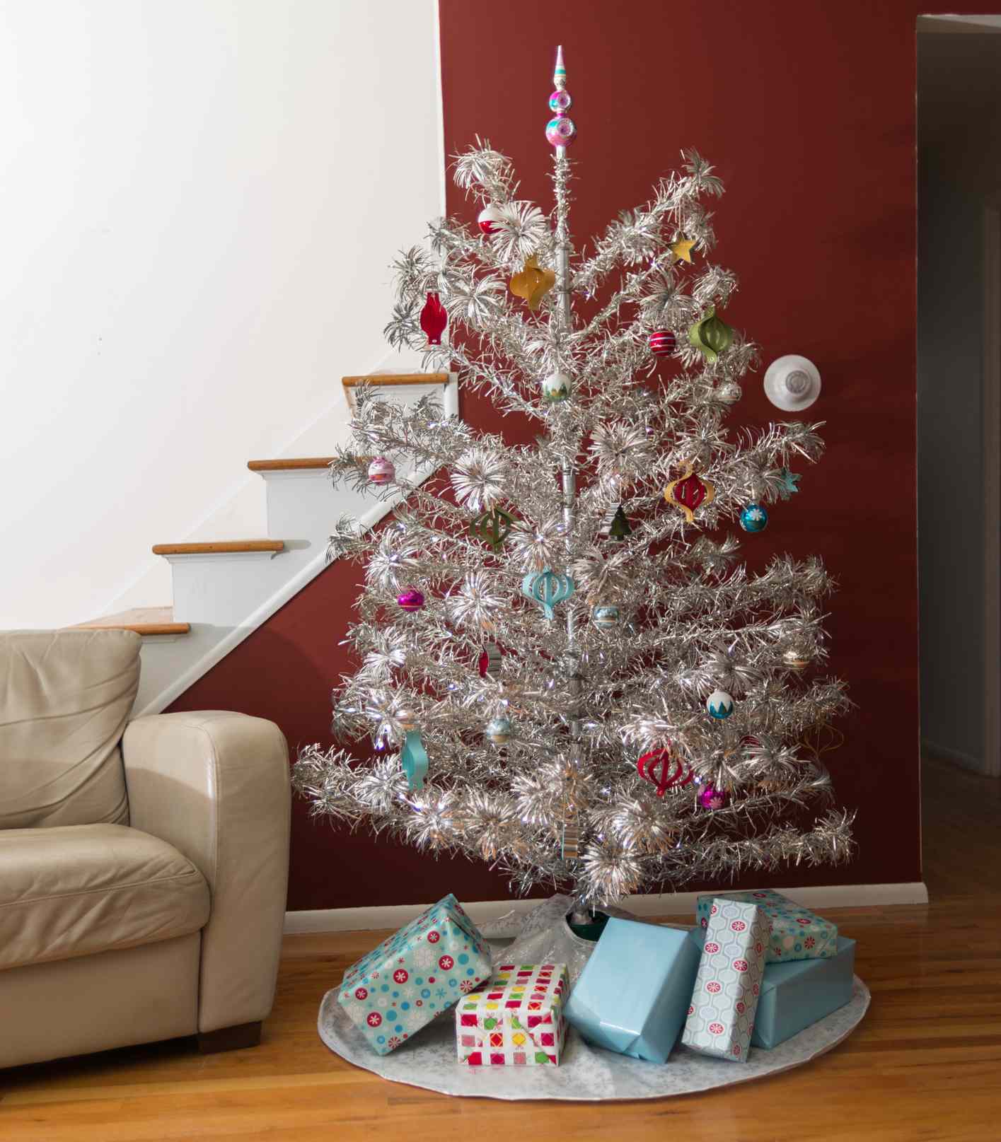 Vintage Tinsel Christmas Tree.