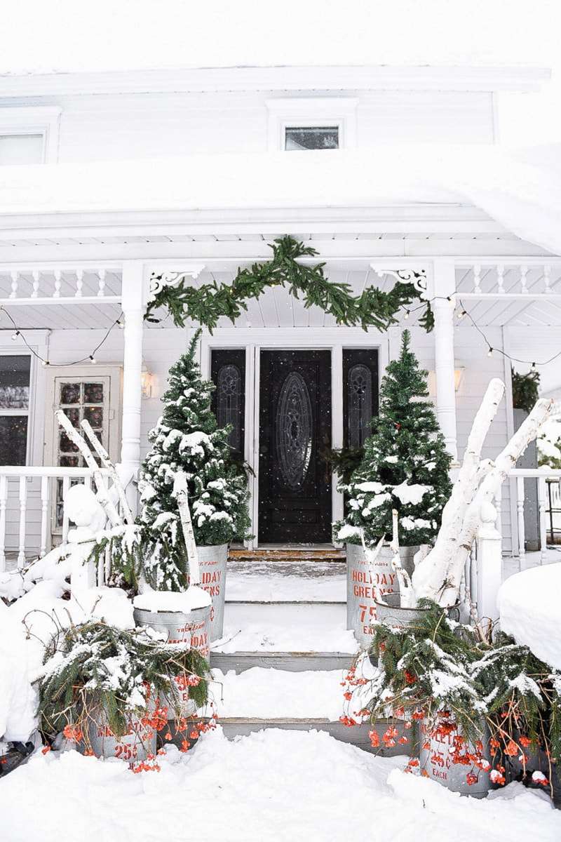 front porch steps christmas decoration ideas