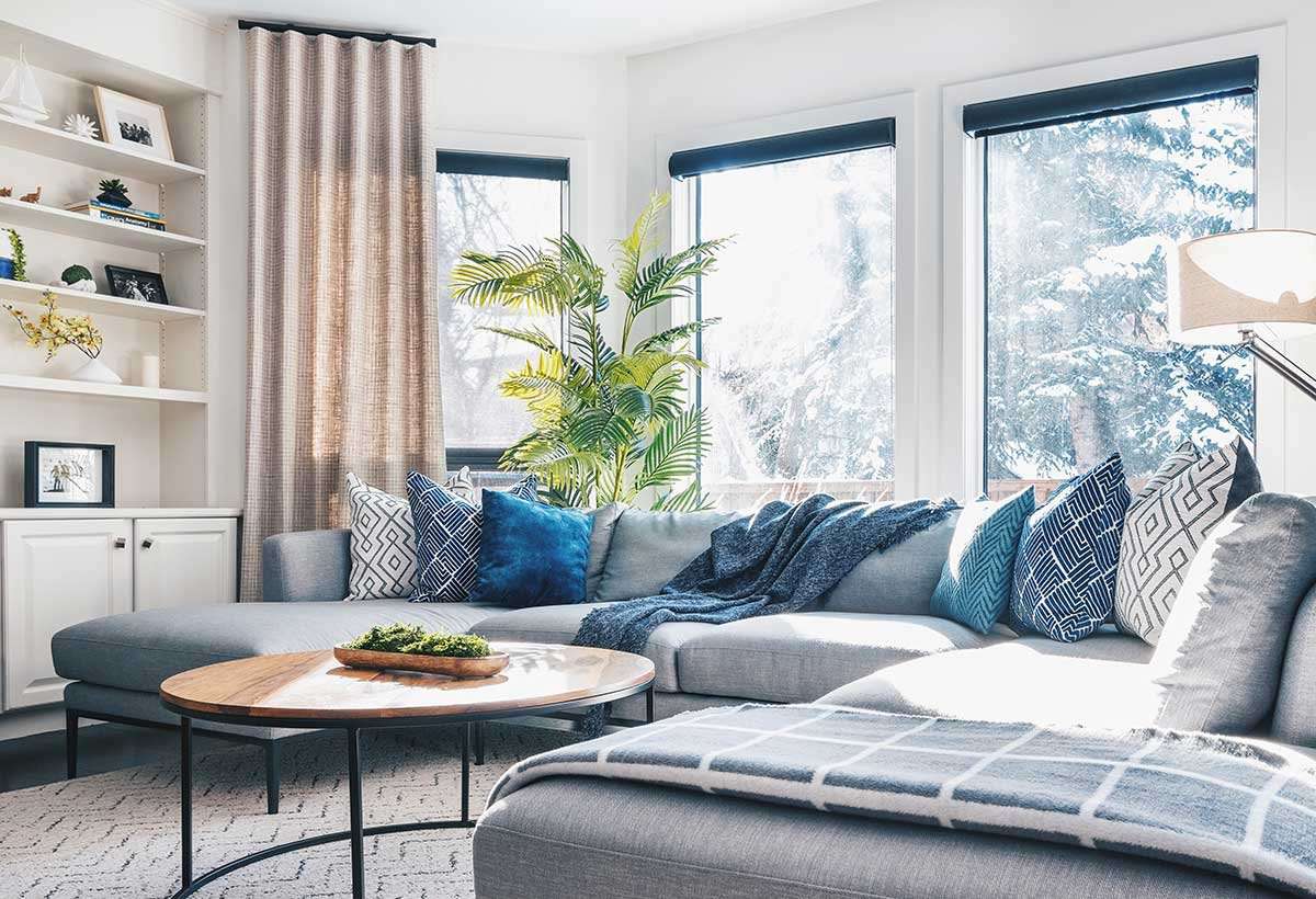 coastal midcentury modern living room