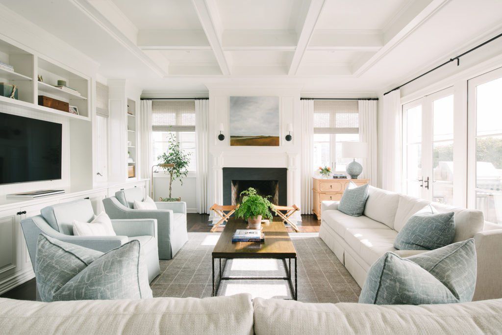 coastal living room with beige accents
