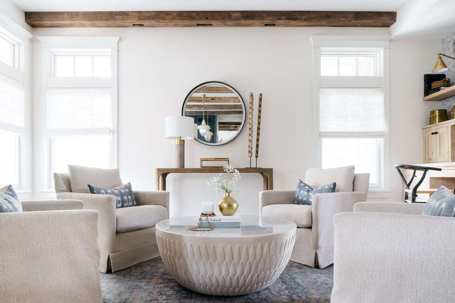 coastal living room with conversation area