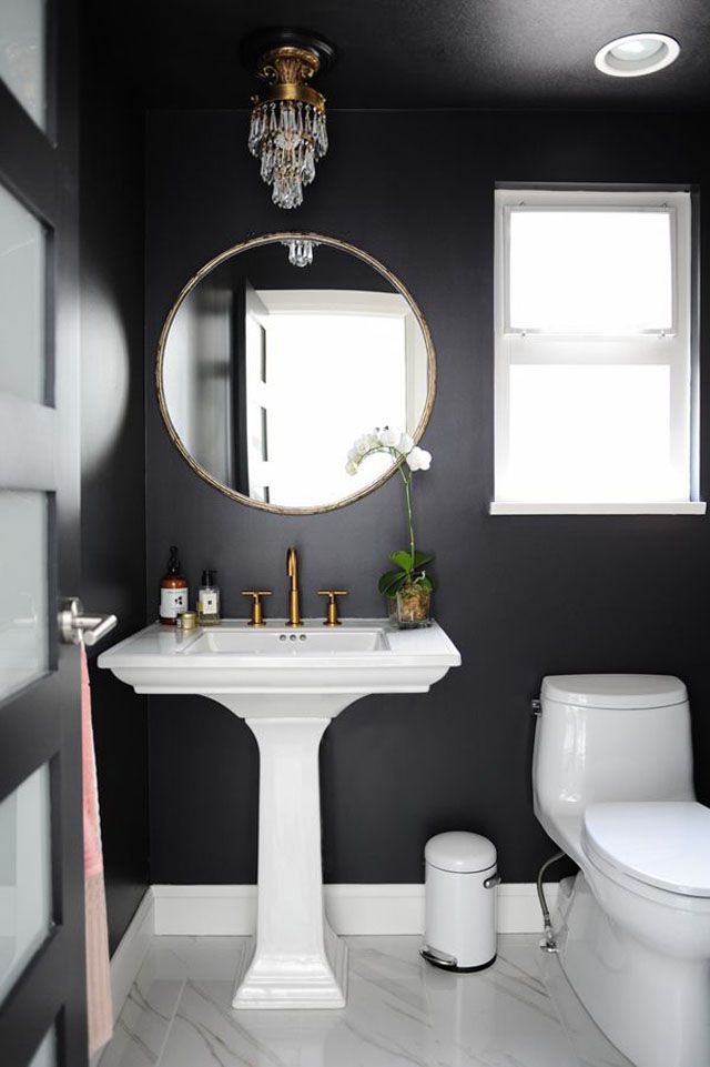 Simple Black Bathroom