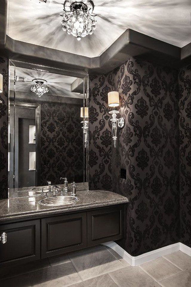 Dramatic Black Bathroom
