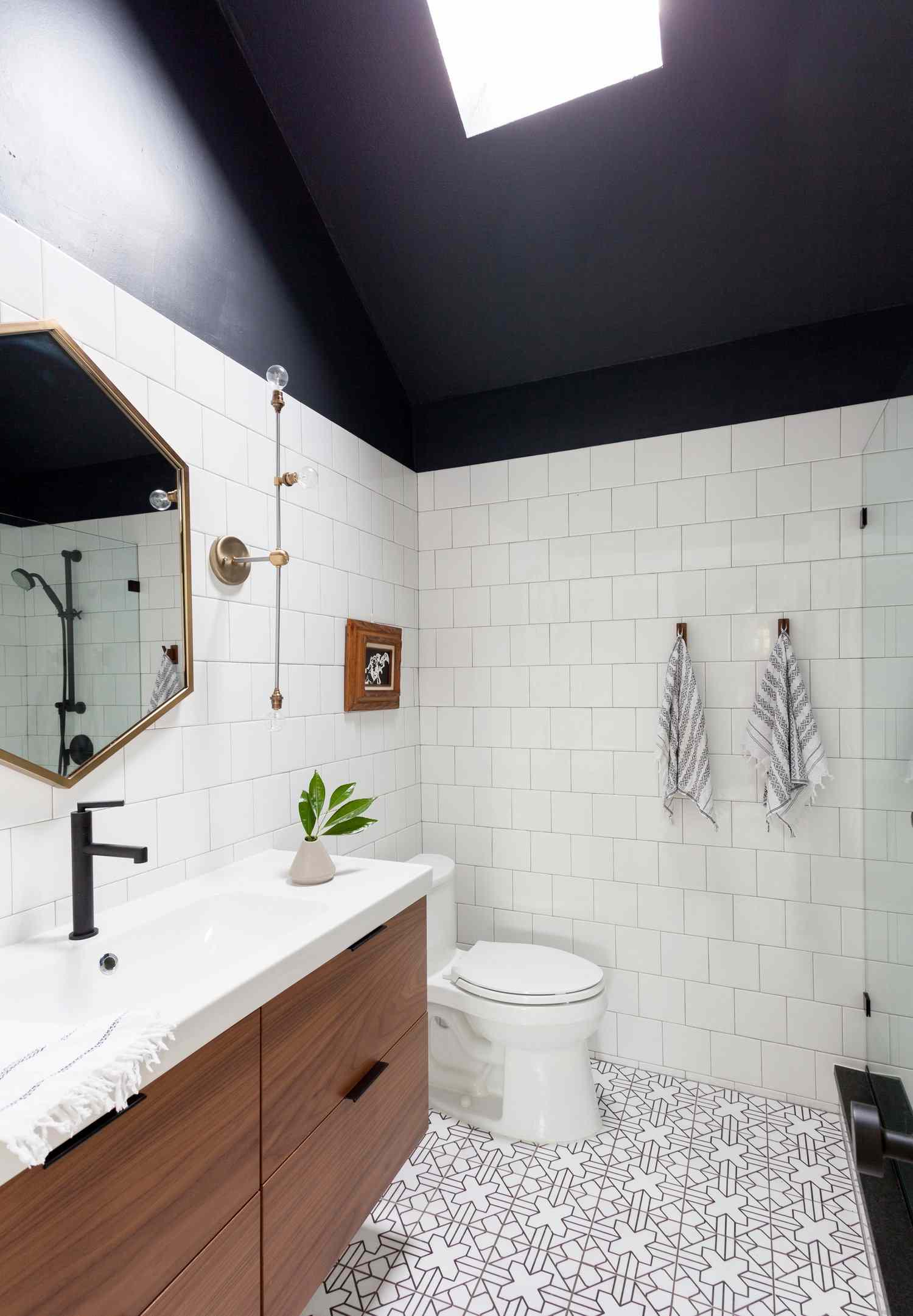 black bathroom ceiling