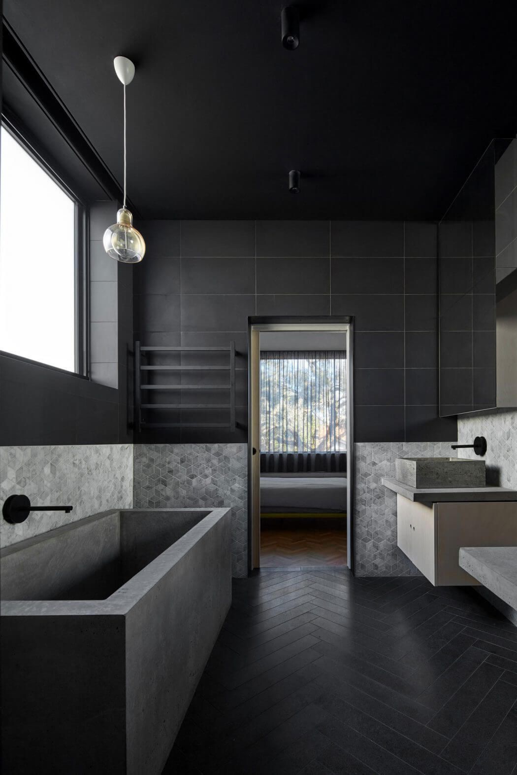Sleek Black Bathroom