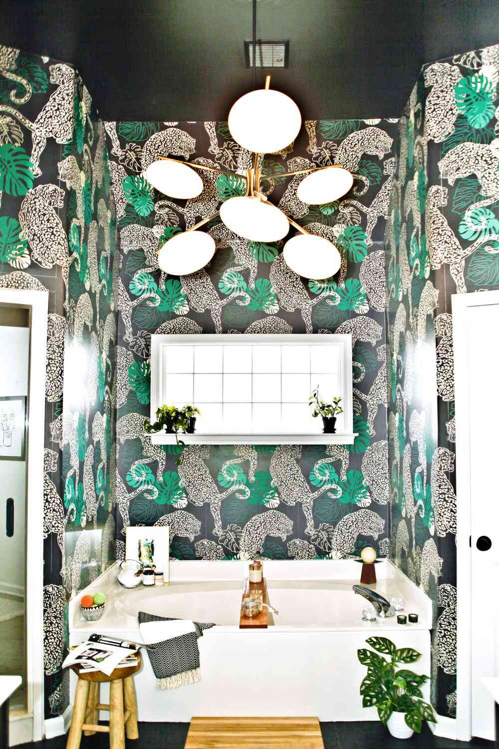 black and green bathroom