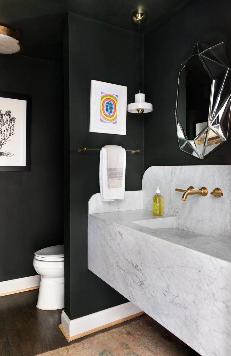 chic black bathroom
