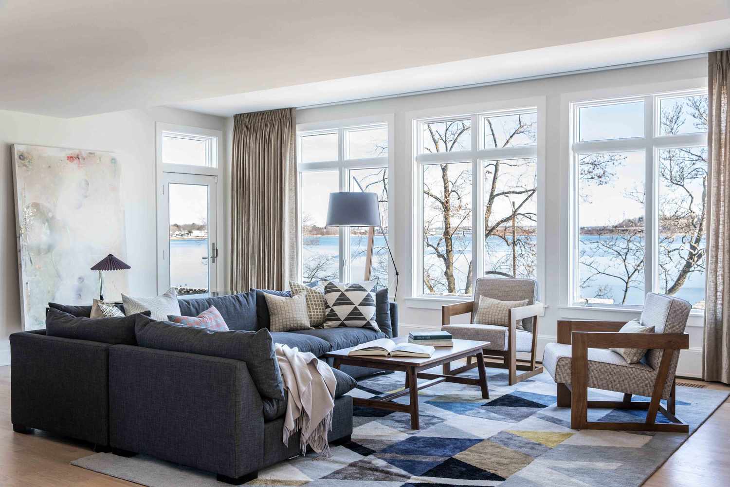 coastal waterfront living room