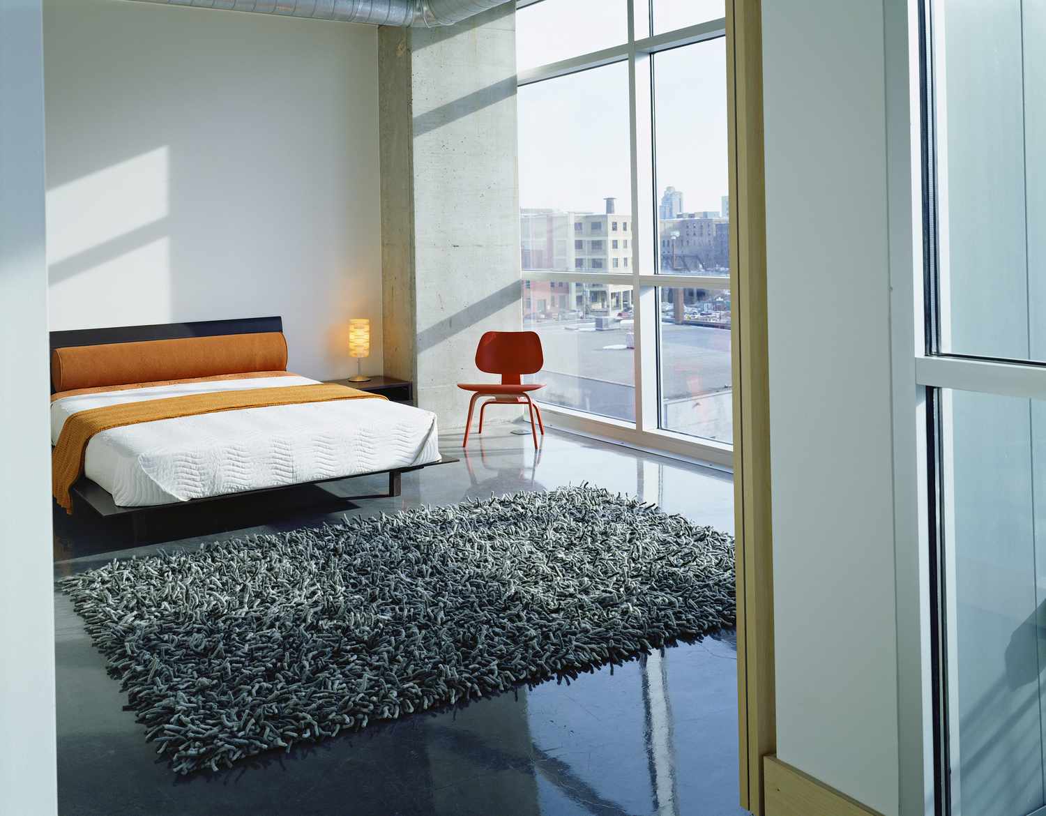 Shag Teppich im Schlafzimmer