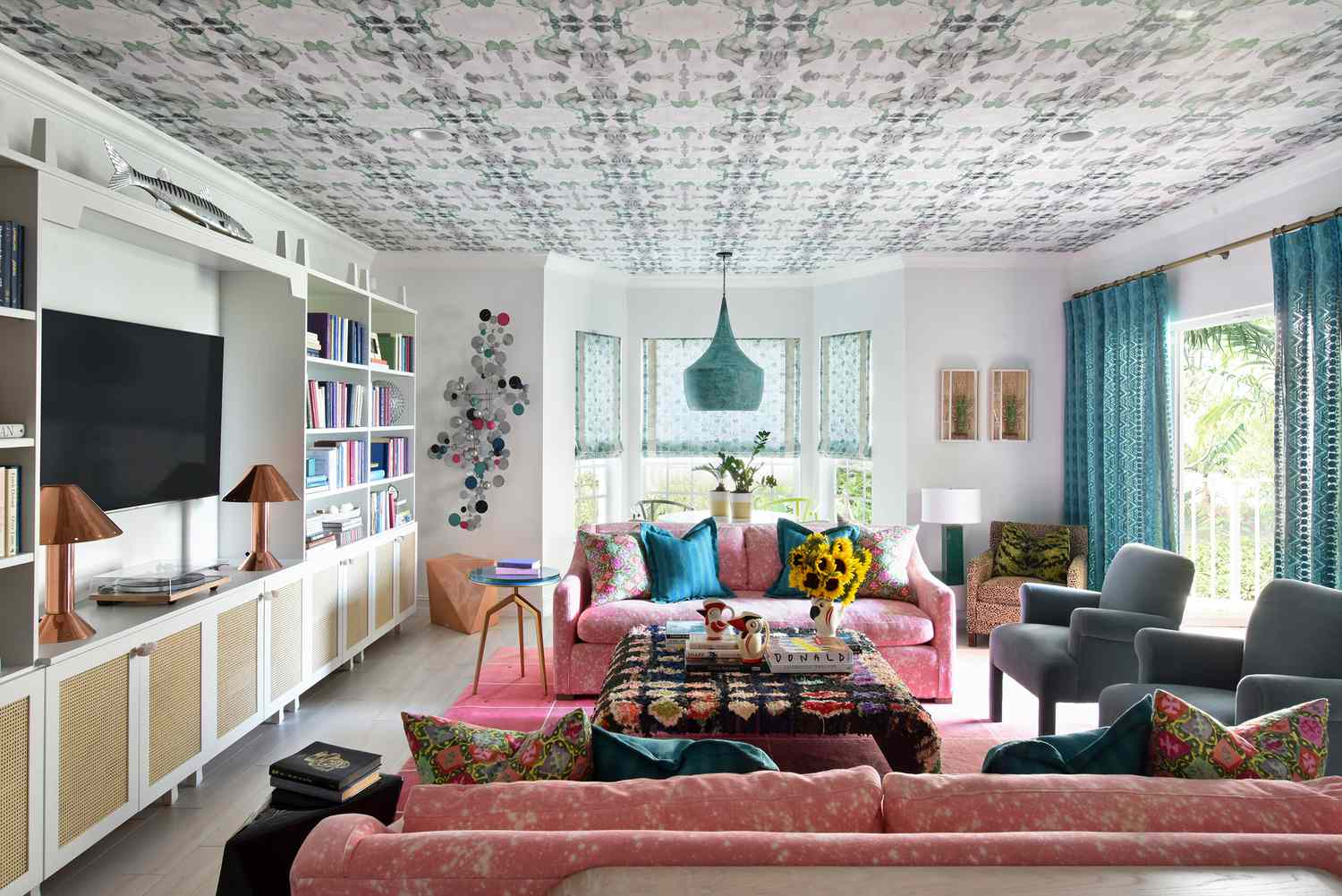 Buntes Wohnzimmer Ideen im Boho-Stil