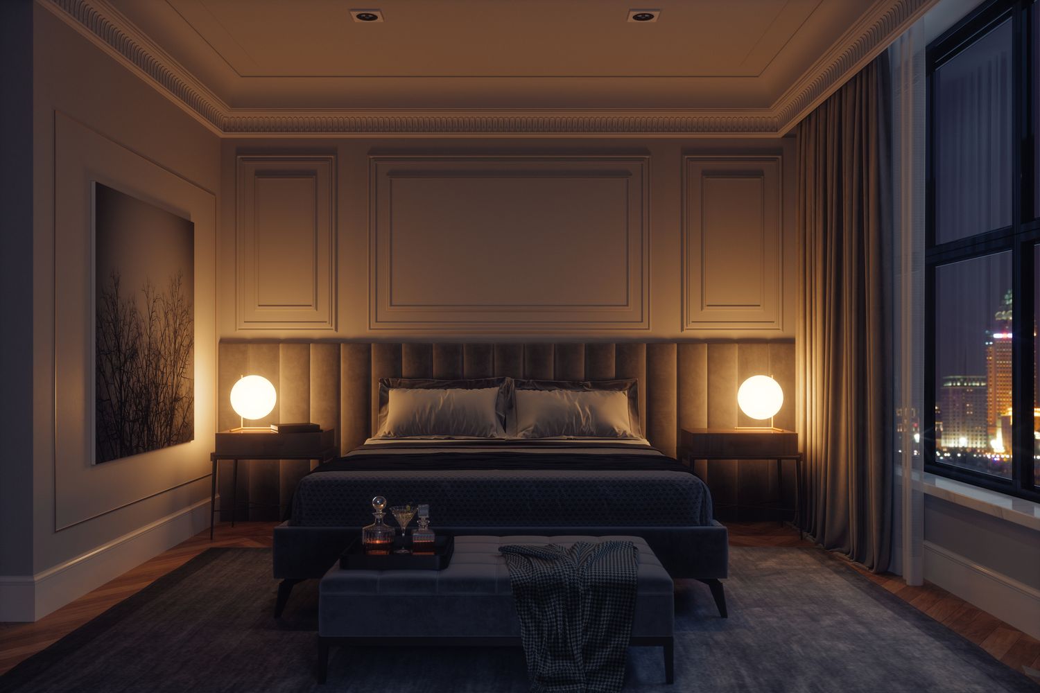Wie man einen Raum mit dunklem Teppich stylen, so dass sich Ihr Zimmer laut Designer heller anfühlt 2 Dunkler Teppich Schlafzimmer