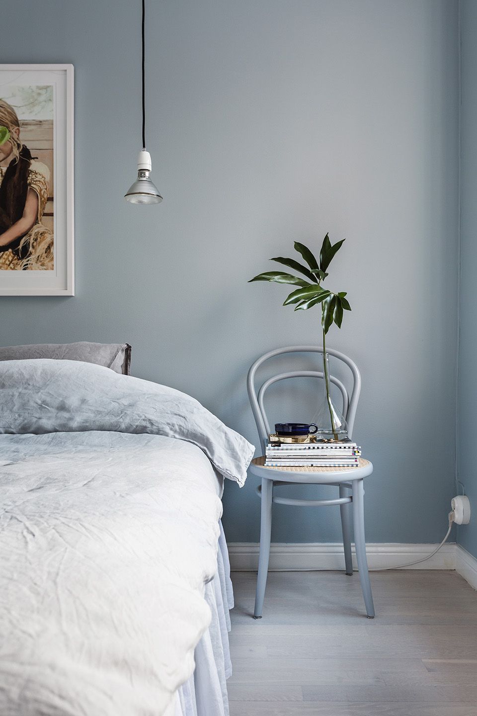 silvery blue bedroom 