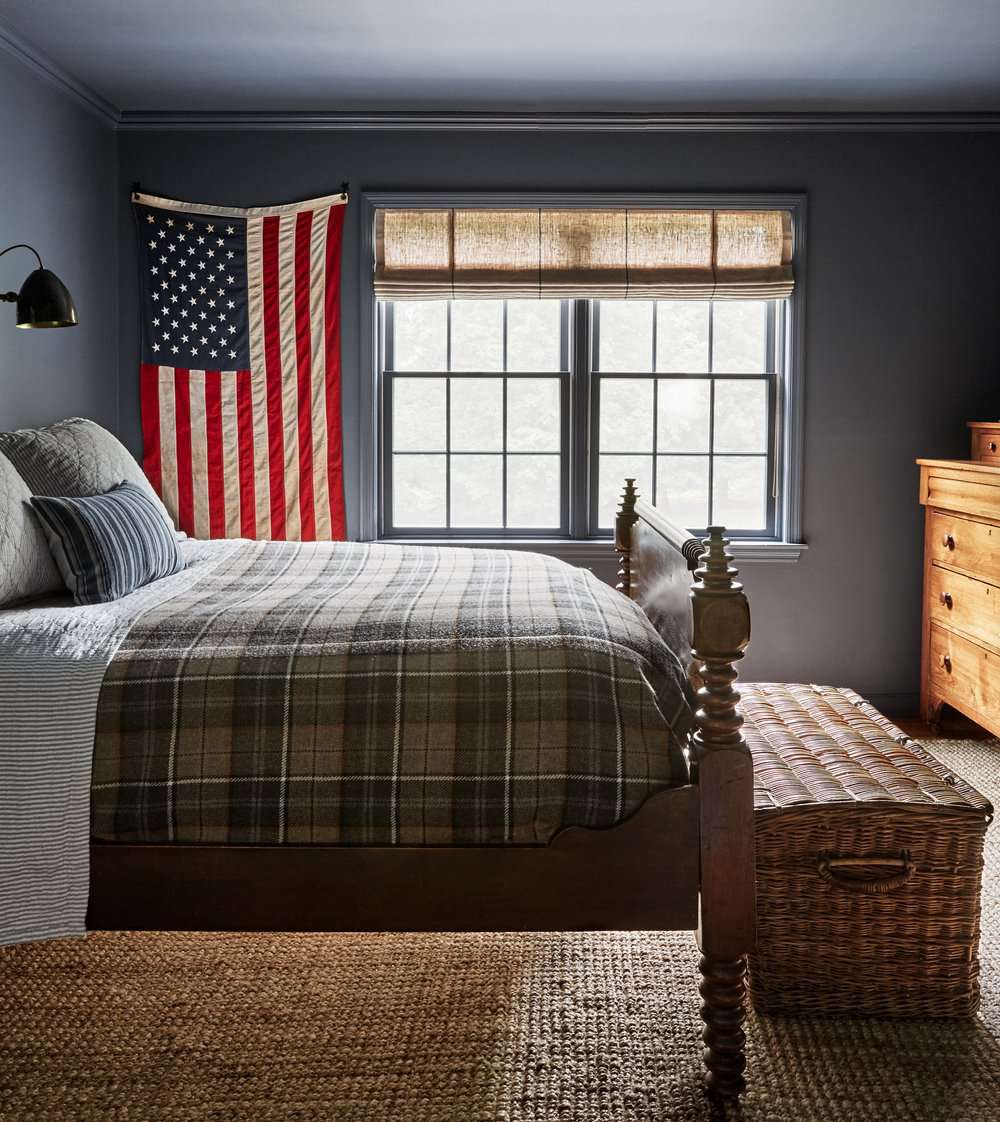 traditional blue bedroom
