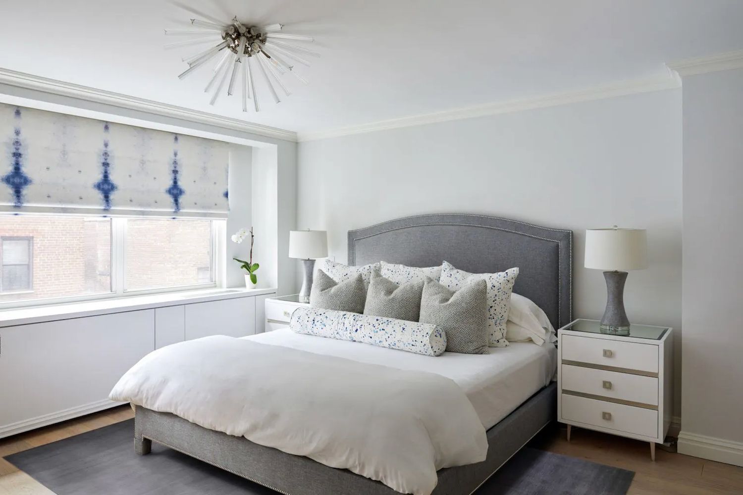 blue bedroom window shade ideas