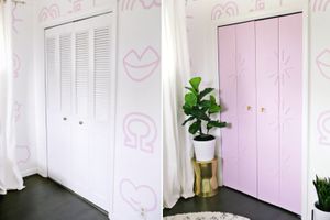 Vor und nach einer DIY Closet Door Makeover