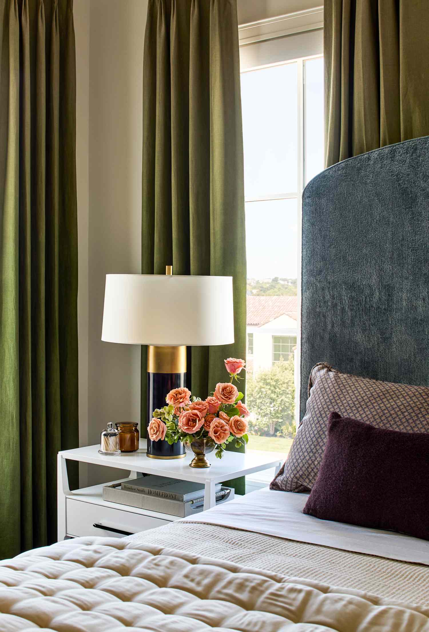textured linens on bed